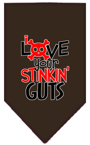 Love your Stinkin Guts Screen Print Bandana Cocoa Large